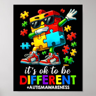Affiche C'est Ok D'être Différent Puzzle Dabbing Autisme S