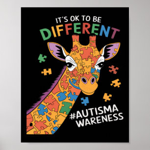 Affiche C'Est Ok D'Être Un Peu Différent Autisme De Giraff