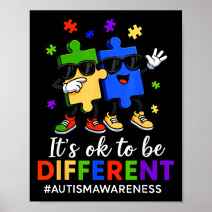 Affiche C'Est Ok D'Être Un Peu Différent Puzzle Autism Awa