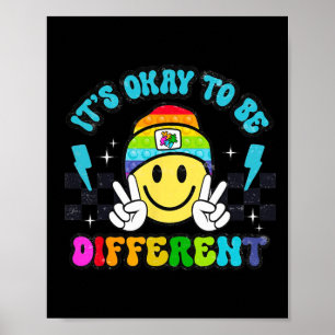 Affiche C'est Okay Pour Être Différent Sourire Visage Puzz