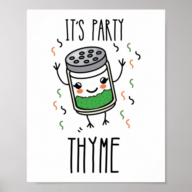 Affiche C'est Party Thyme Herb Pun (Devant)