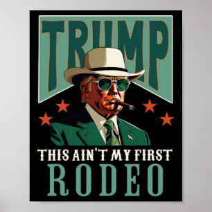 Affiche C'est pas mon premier rodéo cowboy occidental drôl