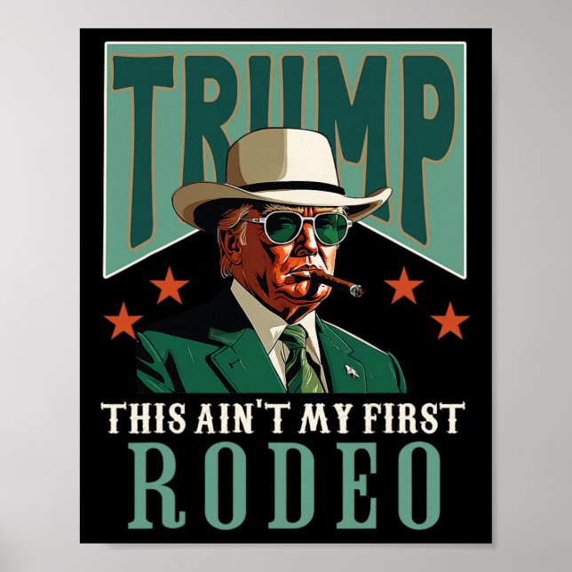 Affiche C'est pas mon premier rodéo cowboy occidental drôl (Devant)