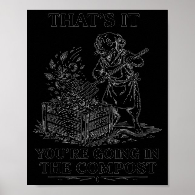 Affiche C'est pour le compost drôle golden retriever (Devant)