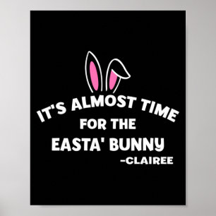 Affiche C'est presque temps pour la lapine de Pâques Clair