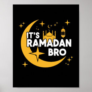 Affiche C'est Ramadan Frère Bon jeûne Croissant Islamique