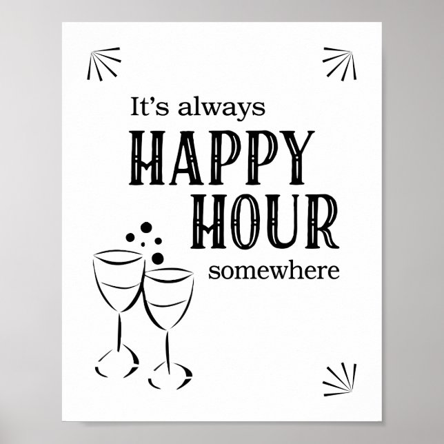 Affiche C'est toujours heureux Happy Hour Quelque part Pan (Devant)