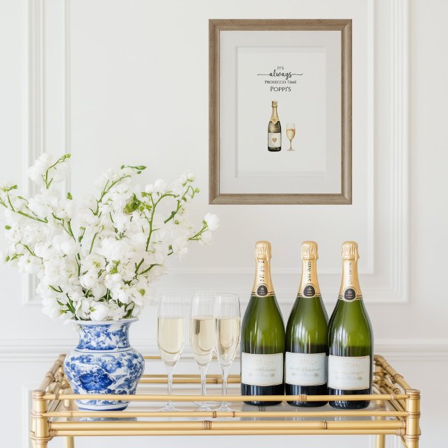 Affiche C'est toujours l'heure du Prosecco ou du Champagne (Champagne Time Art Poster)