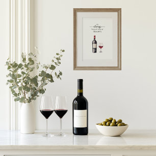 Affiche C'est toujours l'heure du vin rouge Art