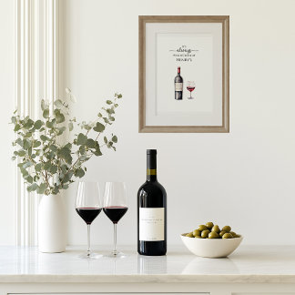 Affiche C'est toujours l'heure du vin rouge Art