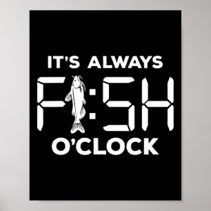 Affiche C'est Toujours Poisson à l'Horloge Drôle Pêche