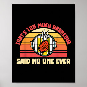 Affiche C'Est Trop Barbecue Dit Jamais Drôle Fumée De Vian