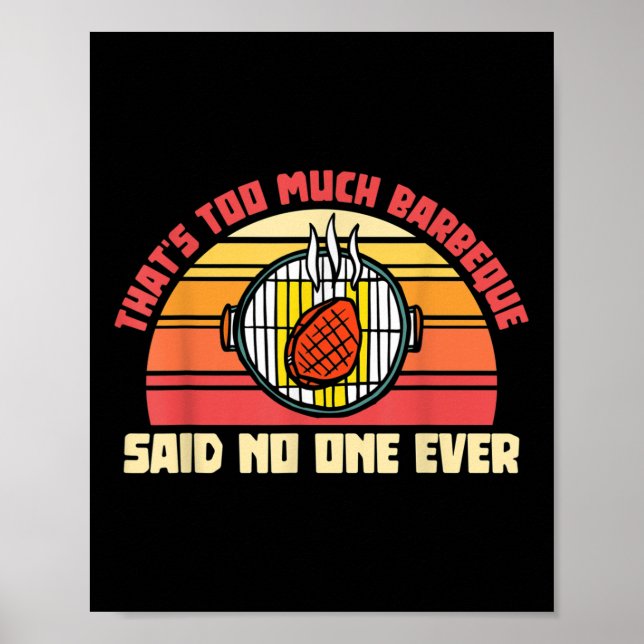 Affiche C'Est Trop Barbecue Dit Jamais Drôle Fumée De Vian (Devant)