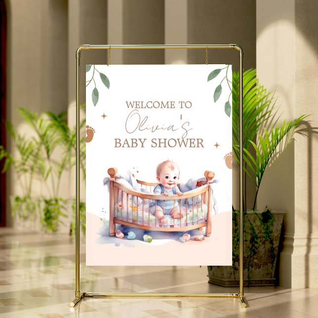 Affiche C'est un Baby shower Boy Boho Bassinet (Créateur téléchargé)