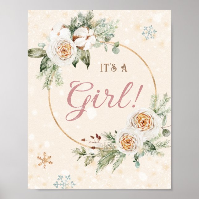 Affiche C'est un Baby shower d'hiver pour filles Sprinkle  (Devant)