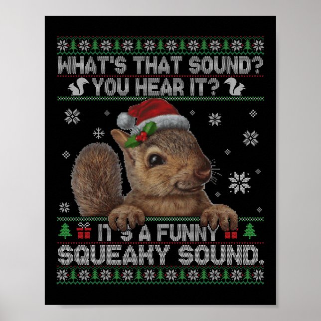 Affiche C'est un Écureuil de Noël amusant (Devant)