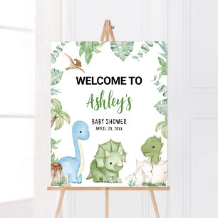 Affiche C'est un garçon Baby shower Dinosaur Bienvenue