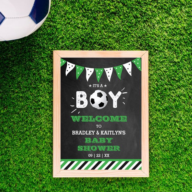 Affiche C'est un garçon ! Baby shower Thématique Football  (Créateur téléchargé)