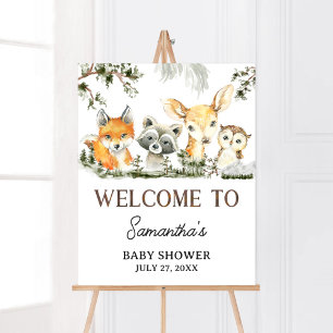 Affiche C'est un garçon Bois Animaux Bienvenue