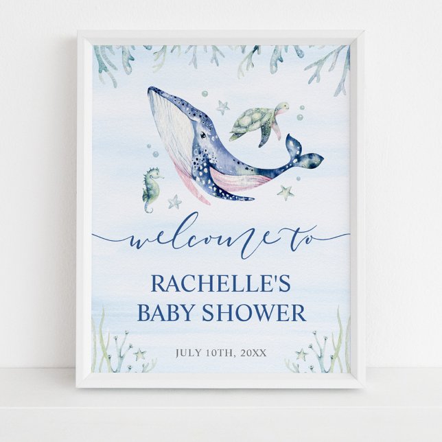 Affiche C'est un garçon sous la mer Baby shower Bienvenue (Créateur téléchargé)