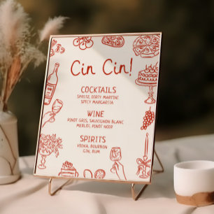 Affiche C'est un menu barre illustrée plus rouge