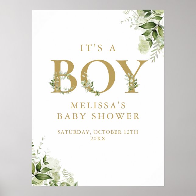 Affiche C'est un panneau de signalisation Baby Shower garç (Devant)