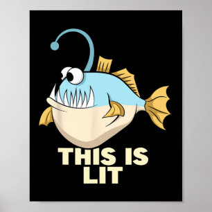 Affiche C'Est Un Pêcheur Monstre Poisson Pêcheur Pêcheur D