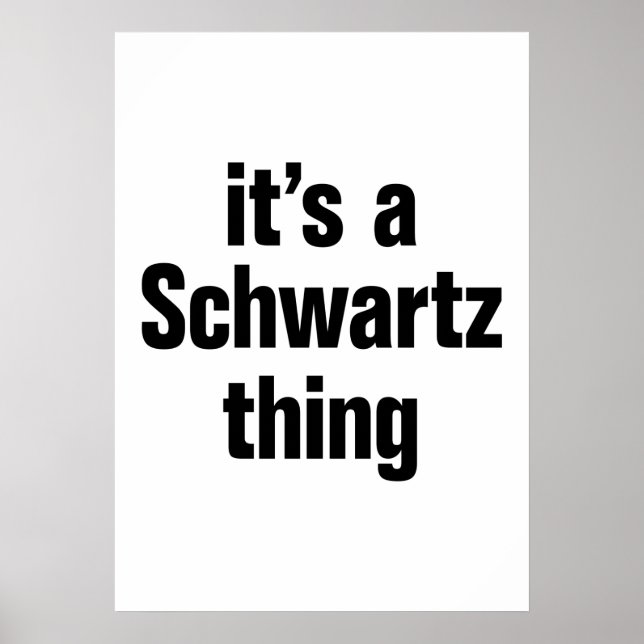 Affiche c'est un schwartz (Devant)