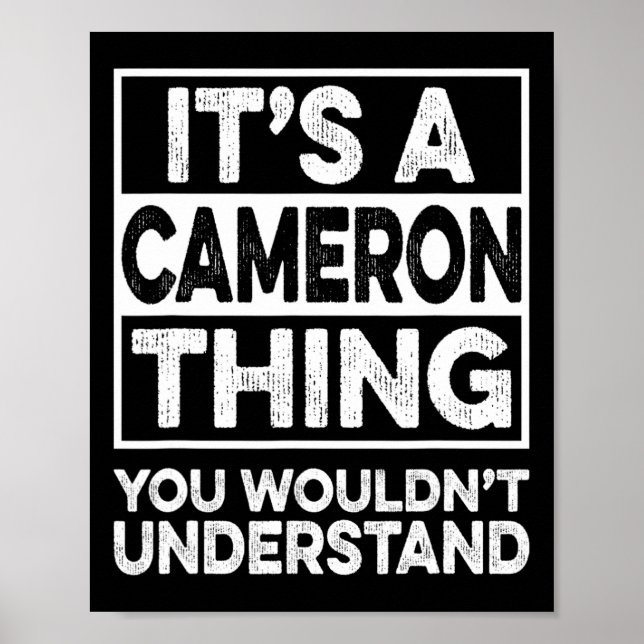 Affiche C'est une affaire de Cameron que vous ne comprendr (Devant)