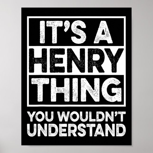Affiche C'est une chose à la Henry que vous ne comprendrie (Devant)