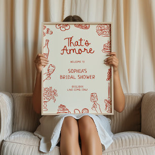 Affiche C'est une Fête des mariées illustrée plus rouge