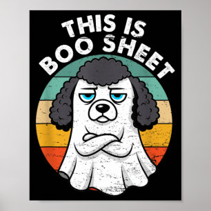 Affiche C'est une feuille de Boo Chien Caniche Noir Hallow