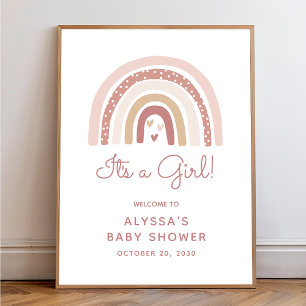 Affiche C'est une fille Panneau de bienvenue Baby Shower B