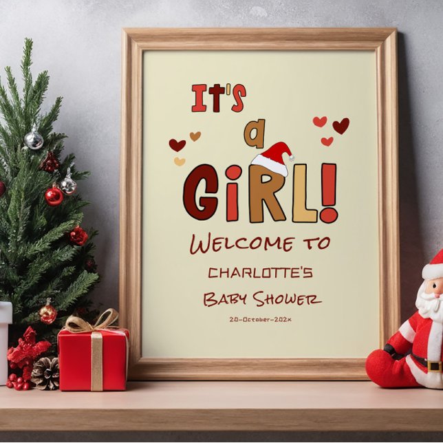 Affiche C'est une fille ! Signe de bienvenue pour Baby Sho (Créateur téléchargé)
