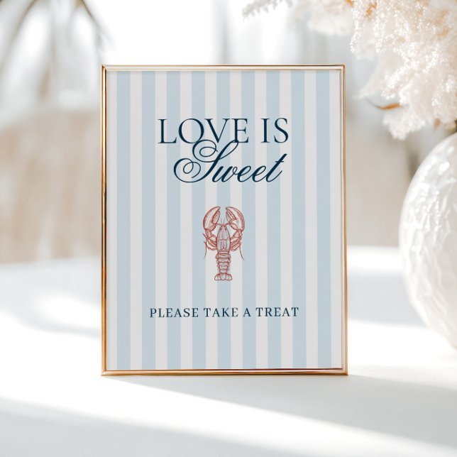 Affiche C'est une prise Amour à rayures de homard est doux (Créateur téléchargé)