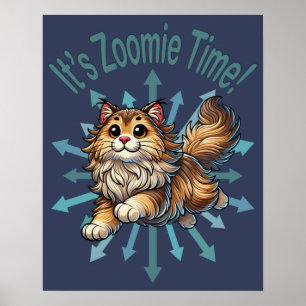 Affiche C'est Zoomie Time Norwegian Forest Cat