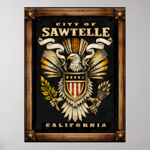 Affiche Cet emblème de la ville de Sawtelle