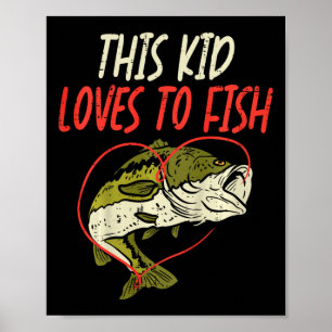 Affiche Cet enfant adore pêcher B Famille de pêche Cadeau