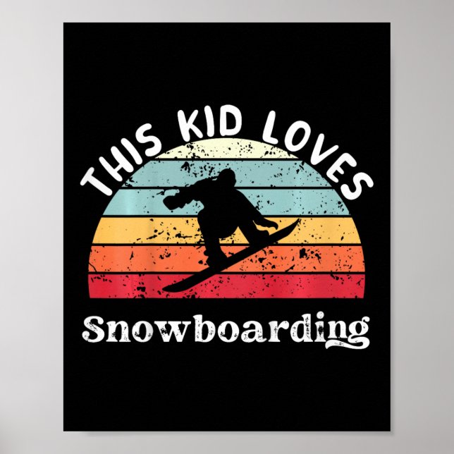 Affiche Cet Enfant Aime Le Snowboard Garçons Filles (Devant)