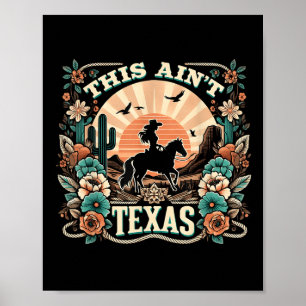 Affiche Cet hôtel au Texas Western Cowgirl Desert Sunset A
