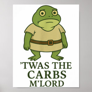 Affiche C'Était Le Mlord Carbs Funny Frog Meme Médiéval