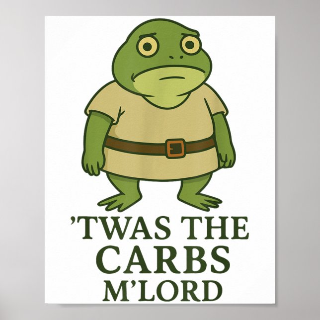 Affiche C'Était Le Mlord Carbs Funny Frog Meme Médiéval (Devant)