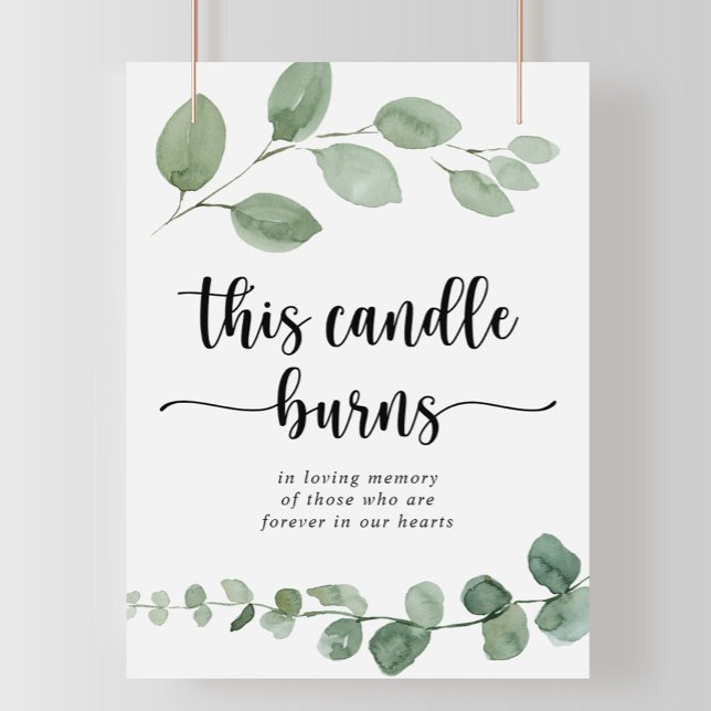 Affiche Cette bougie brûle avec plaisir vert signe eucalyp (Créateur téléchargé)