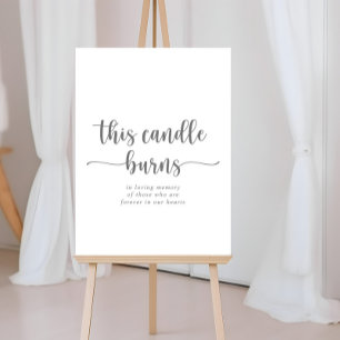 Affiche Cette bougie brûle calligraphie enseigne argent