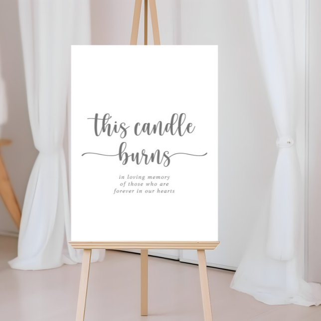 Affiche Cette bougie brûle calligraphie enseigne argent (Créateur téléchargé)
