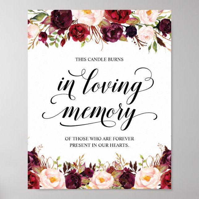 Affiche Cette bougie brûle dans la mémoire aimante Symbole (Devant)