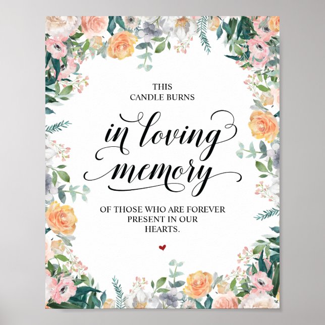 Affiche Cette bougie brûle dans la mémoire aimante Symbole (Devant)