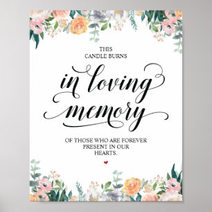Affiche Cette bougie brûle dans la mémoire aimante Symbole
