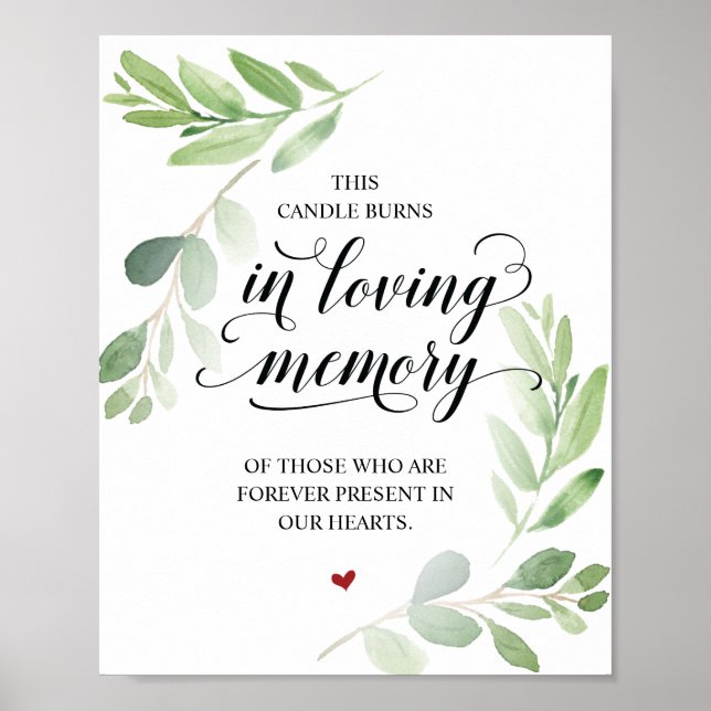 Affiche Cette bougie brûle dans la mémoire aimante Symbole (Devant)