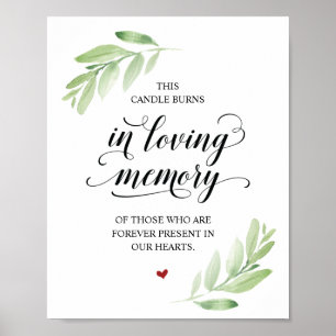Affiche Cette bougie brûle dans la mémoire aimante Symbole